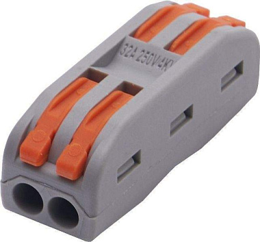 Клеммная колодка Stekker СМК с рычагом проход 250V 32A латунь/сталь 2 полюса LD222-422 718241