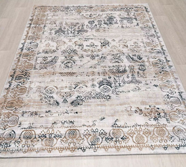 Ковер Белла Прямоугольник 2*2,9 м D008A CREAM SHIRINK/BLUE FDY