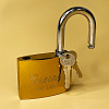 Замок Basara BS-70 навесной GP 3 ключа Золото 75 мм 40091