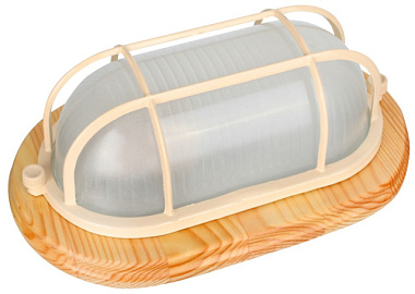 Светильник Camelion Баня влагозащ.дерево/Клен 120° IP54 60W E27 овал реш. НБП 04-60-0012 УХЛ 1401D 