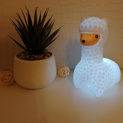 Светильник-ночник Apeyron Лама NL-14 светодиод 3*LR44 акрил белый 111*84*152 мм 798901