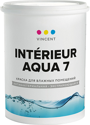 Краска Vincent I-7 база А для частой и влажной уборки акрилатная полуматовая 0,9 л 092-105