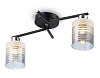 Люстра Ambrella TR303211/2 BK/CH/SM/FR чер/хром/дым/бел мат.E27*2 max 60W 500*170*200