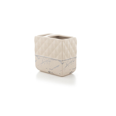 Стакан Primanova Nero для зубных щеток и пасты керамика бежевый D-20672