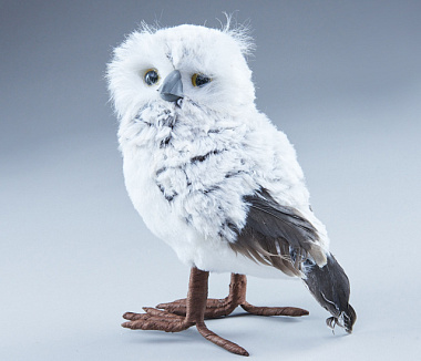 Фигурка Сова декоративная новогодняя светло-серый/белый 11*10*20 см 4630270059024