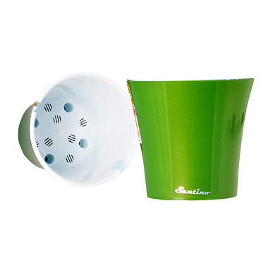 Вазон-горшок Elsa Арте цвет зеленое золото с белым 0,6 л АРТ 0,6 ЗЗ-Б