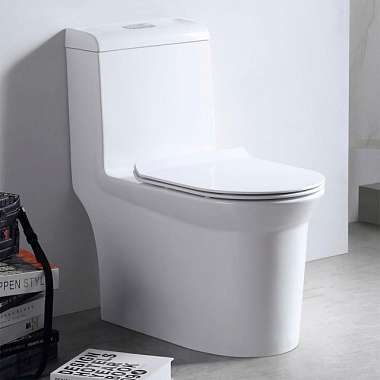 Монолит Eva Gold SM9610R безободковый сиденье тонкое ДП арматура с гофрой и подводкой