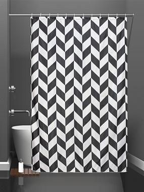 Штора для ванной Bath Plus Staggered Square black 180*180 см ch-21303