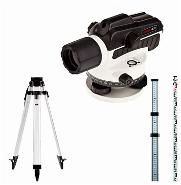 Нивелир оптический Ada Ruber 32 с поверкой+рейка Staff 3+штатив ал. на клипсах Light A00201_K1