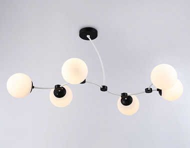 Люстра Ambrella TR2552/6 WH/BK белый/черный E27/6 max 60W 1160*600*450***
