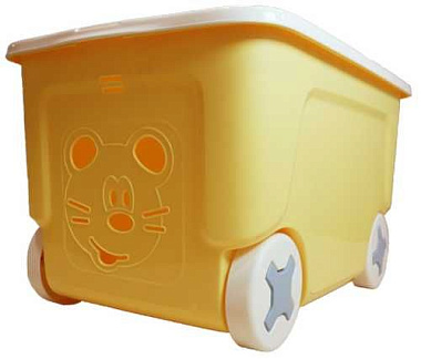 Ящик Plast Team Lalababy Play with Me детский на колесах персиковая карамель 50 л