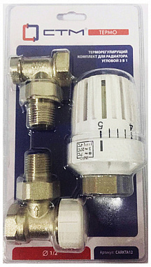 Комплект термостатический СТМ Термо для радиатора угловой в блистере 1/2" CARKTA12