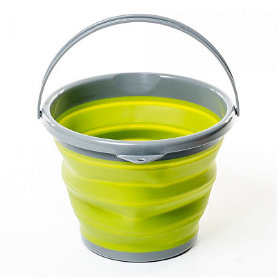 Ведро складное силиконовое mix голубой/зеленый 10 л 7873**