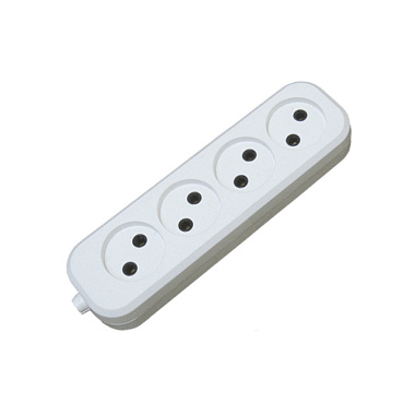 Колодка Lux розетка удлинителя У4-0 4-местная б/заз., 250В 10А