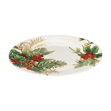 Тарелка Доляна Рождество десертная фарфоровая d=20,5 см 4826304