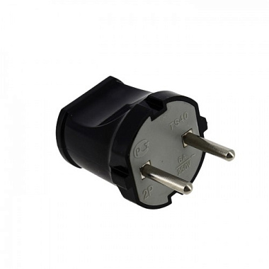 Вилка Lux ВР30 черная разборная без заземления 250В 6А