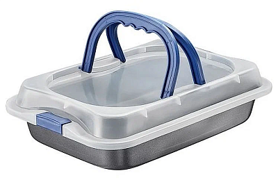 Противень Regent Inox глубокий с пластиковой крышкой 36,5*24,7*4,7 см 93-CS-EA-2-07