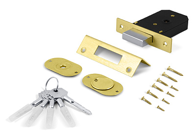 Замок Palladium врезной 0156F латунь 45 мм /30