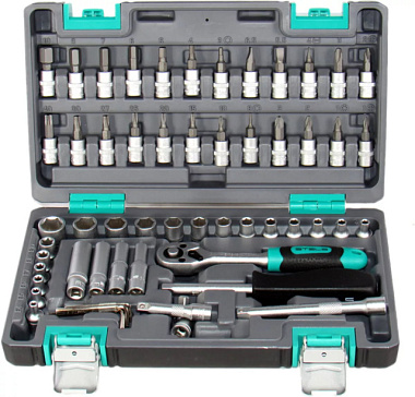 Набор инструментов Stels 1/4", CrV, пластиковый кейс 57 предметов 14101