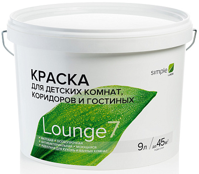 Краска Simple Лаунж 7 База А для кухонь и ванных комнат 9 л 615-005***