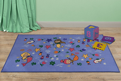 Коврик Нева Тафт Русалочки детский велюр на ТПЕ 1*1,5 м 16;32