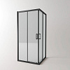 Душевое ограждение Eva Gold EG3B квадрат профиль черный матовый прозрачное стекло 90*90 см