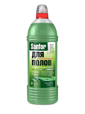 Чистящее средство Sanfor Ультра блеск для мытья полов универсальное свежесть утра 1 л***