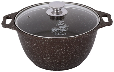 Кастрюля Kukmara стекл крышка АП кофейный мрамор 2 л КМК22а