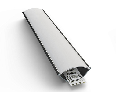 Профиль Apeyron алюминиевый угловой накладной для светодной ленты широкий рас. 2 м СПУ1616-А 08-04 