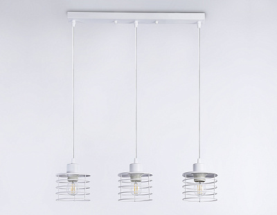 Светильник подвесной Ambrella TR8072/3 WH в стиле лофт белый E27*3 max 40W 582*120*1040*