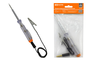 Отвертка-пробник (индикатор) TDM ЭкспертЭлектрик автомобильная 135 мм, 6-24В, провод 0.5 м