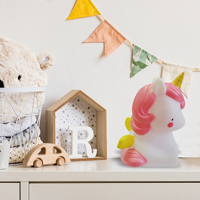 Светильник-ночник Apeyron Единорог NL-12 светодиод 3*LR44 акрил белый 92*83*124 мм 798899