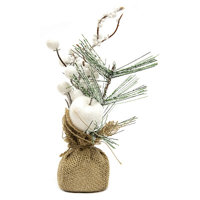 Новогоднее украшение Снежная сосна 22*9*6см 88863