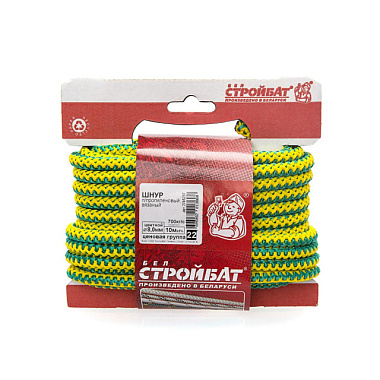 Шнур Белстройбат полипропиленовый вязаный 8,0 мм цветной 10 м 227100
