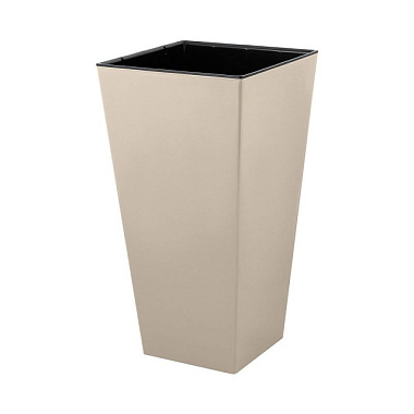 Горшок InGreen London Cube для цветов c дренажной вставкой калифорнийский миндаль 19,4 л IG780310006