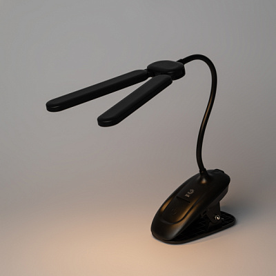 Светильник настольный Эра NLED-512-6W-BK светодиодный аккумуляторный на прищепке черный