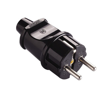 Евровилка Makel 250В 16А с заземлением чёрная 10052