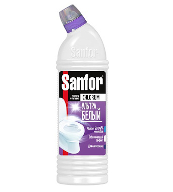 Чистящее средство Sanfor Chlorum 2в1 гель для ванн и туалета с хлором 750 г + 250 г в подарок