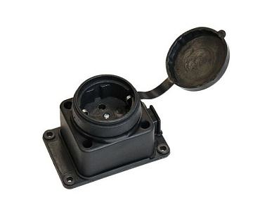 Розетка прямая 1 гн с загл каучук 2Р+РЕ 1*16А 220-240V IP44 908793