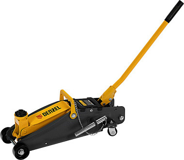 Домкрат Denzel гидравлический подкатной с фиксатором 2,8 т 135-385 мм в кейсе 51156