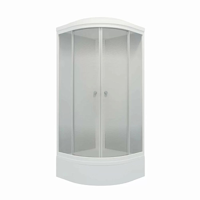 Душевая кабина Тритон Лайт 100*100 см В" 1/4 круга сред.под. Градиент Белый ДН4 7 мест+сифон D50 мм