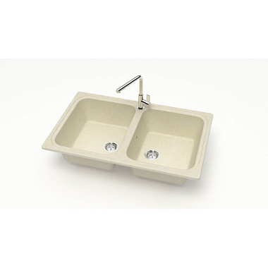 Мойка Aquadream каменная двухчашевая бежевый матовая 780*500*195 20/Q2