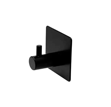 Крючок Joy Home самоклеящийся настенный одинарный металл черный 13038