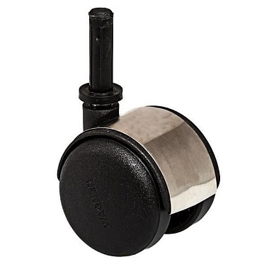 Ролик Стройбат двойной со штифтом черный/хром 50 мм