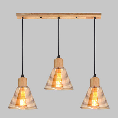 Люстра Imex подвесная 3*Е27 дерево/черный MD.5870-3-P-WOOD+BK***