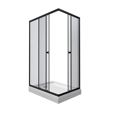 Душевое ограждение Тритон Вента-Блэк 120*80 см прямоугольное низк.поддон 2 места+сифон D 90 мм