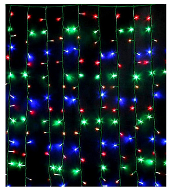 Гирлянда Феникс-Презент 220 LED ламп мультицвет 8 режимов питание от сети 300*200 cм 92811