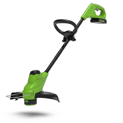 Триммер Greenworks G24LT25 аккумуляторный 25 см 24В 1*2Ач Li-Ion леска 1,6 мм 3,4 кг