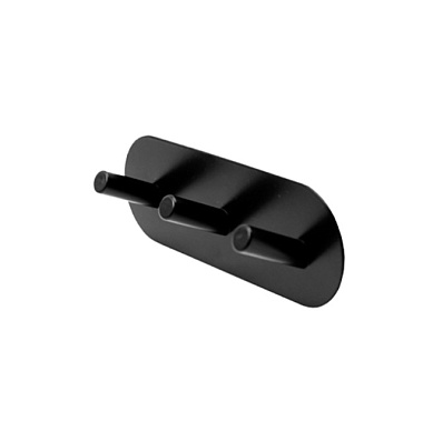 Крючок Joy Home самоклеящийся настенный тройной металл черный 13045