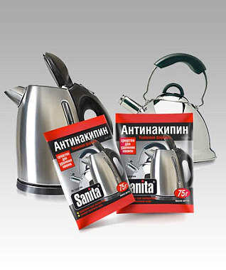 Антинакипин Sanita для удаления накипи чайников, кофеварок, посуды, кипятильников 75 г***